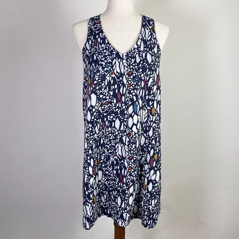 Anthropologie Edme and Esyllte‎ Dress Size Small Blue Tank Cross Back Boho Beach